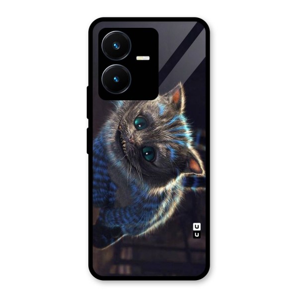 Cat Smile Glass Back Case for Vivo Y22