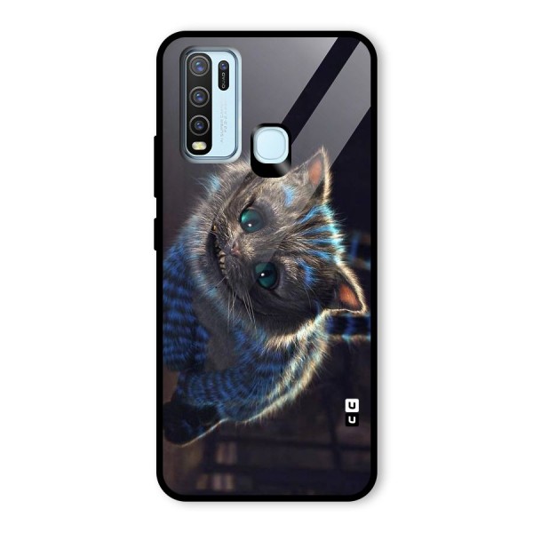 Cat Smile Glass Back Case for Vivo Y30