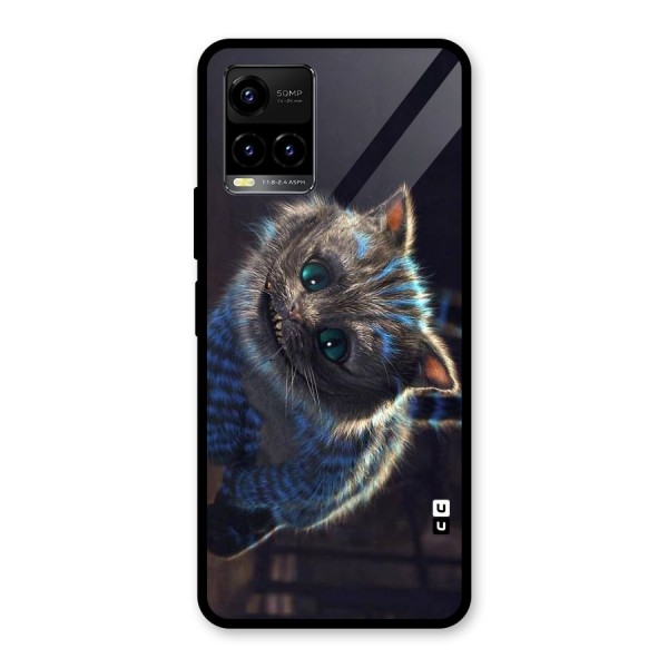 Cat Smile Glass Back Case for Vivo Y33s