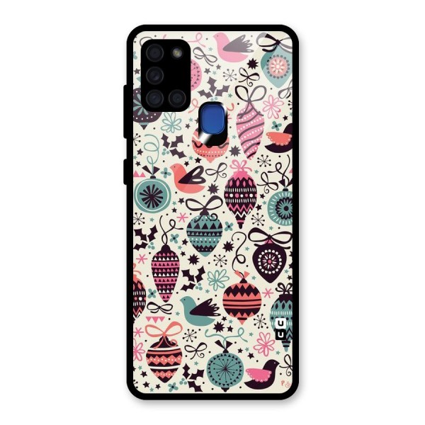 Celebration Pattern Glass Back Case for Galaxy A21s