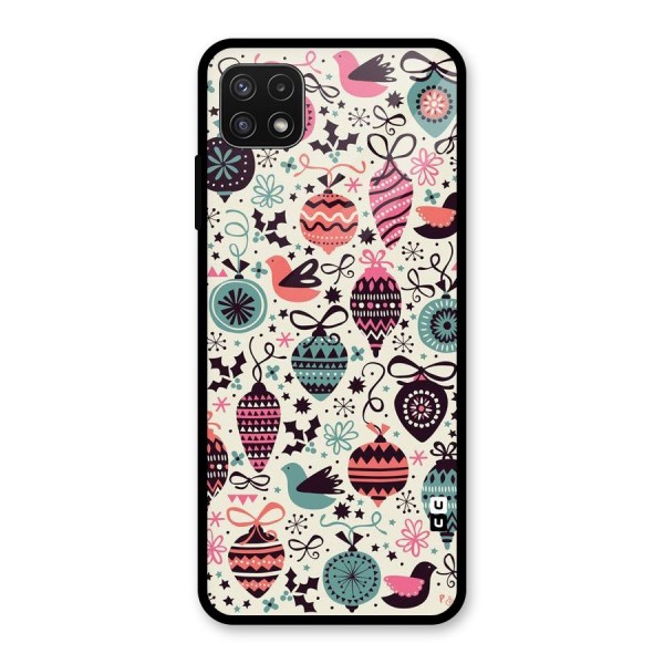 Celebration Pattern Glass Back Case for Galaxy A22 5G