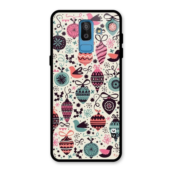 Celebration Pattern Glass Back Case for Galaxy J8