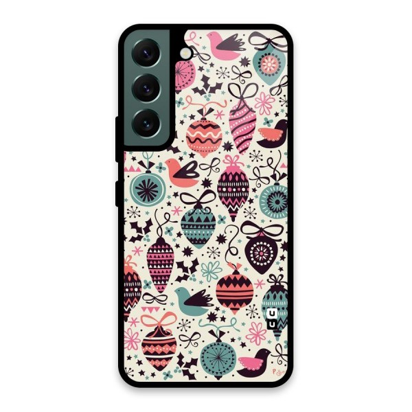 Celebration Pattern Glass Back Case for Galaxy S22 5G