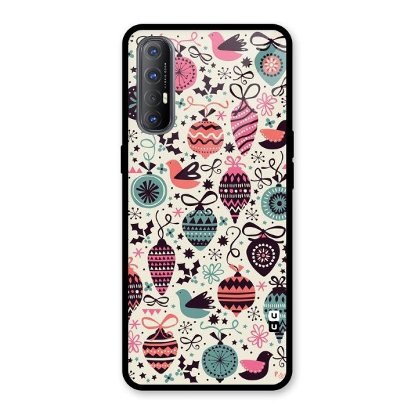 Celebration Pattern Glass Back Case for Oppo Reno3 Pro