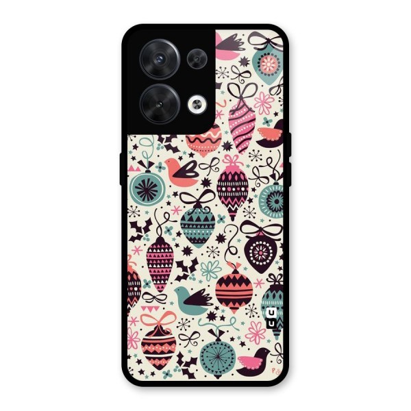 Celebration Pattern Glass Back Case for Oppo Reno8 5G