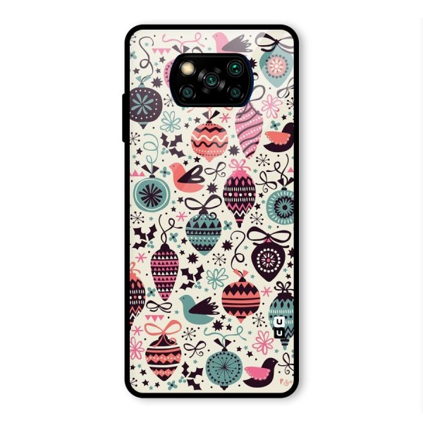 Celebration Pattern Glass Back Case for Poco X3 Pro