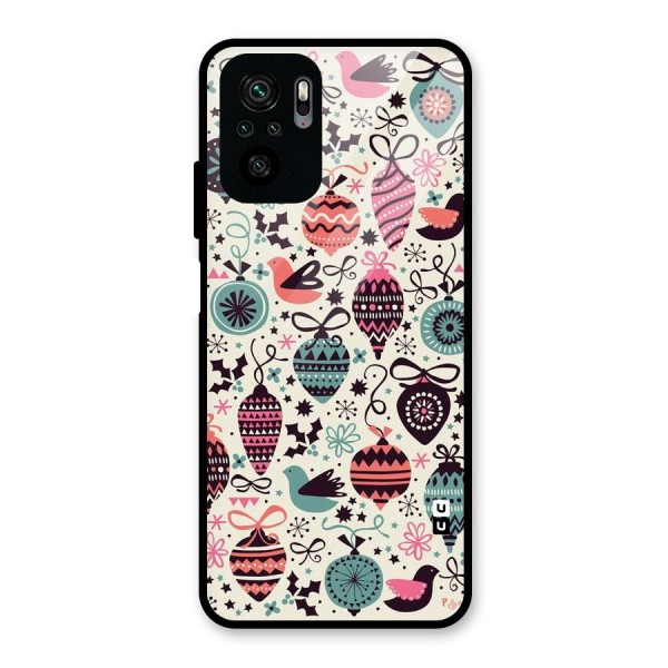 Celebration Pattern Glass Back Case for Redmi Note 10