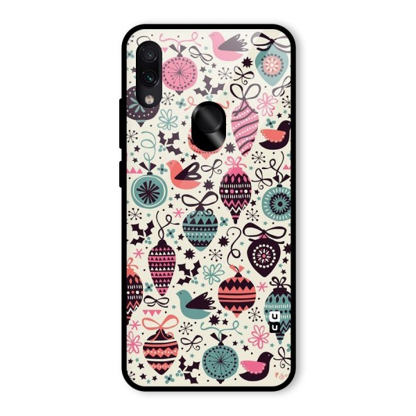 Celebration Pattern Glass Back Case for Redmi Note 7