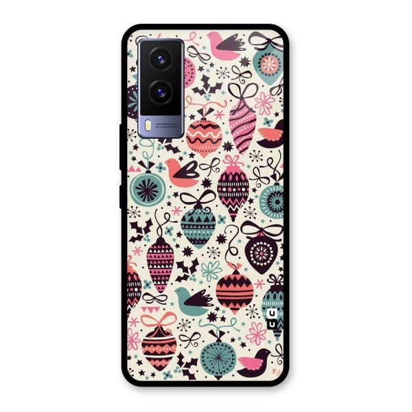 Celebration Pattern Glass Back Case for Vivo V21e 5G