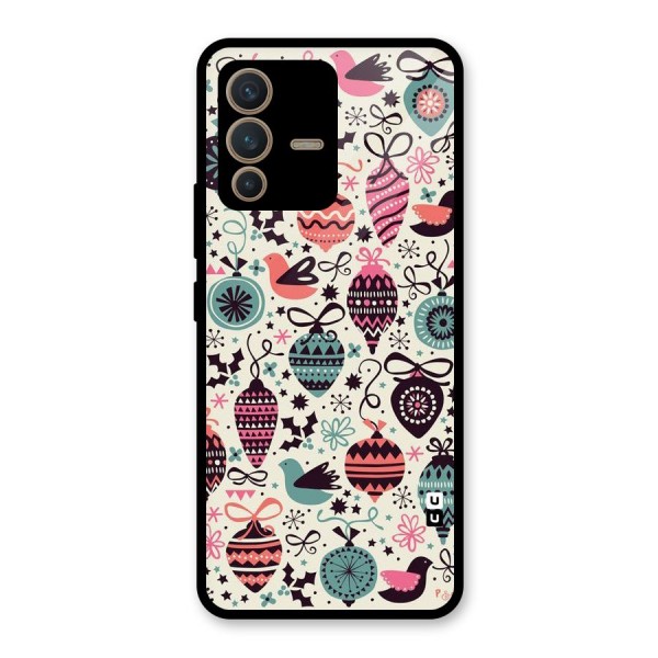 Celebration Pattern Glass Back Case for Vivo V23 5G