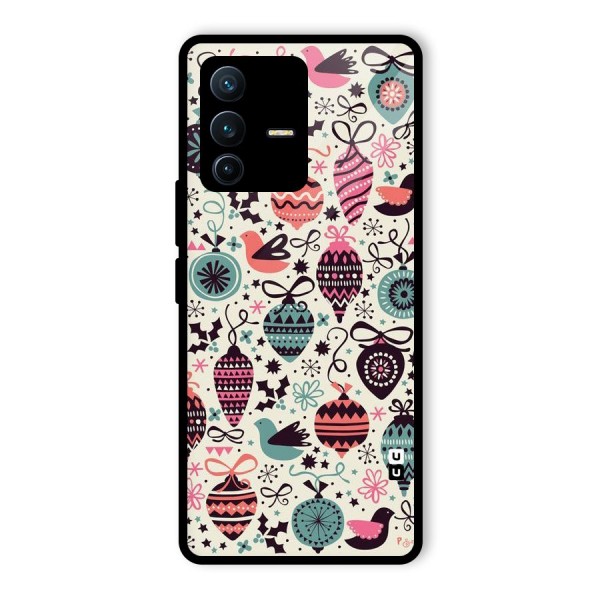 Celebration Pattern Glass Back Case for Vivo V23 Pro