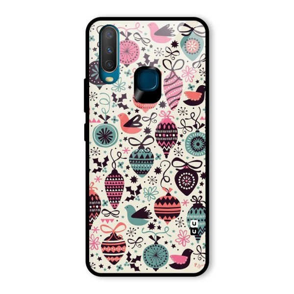 Celebration Pattern Glass Back Case for Vivo Y12