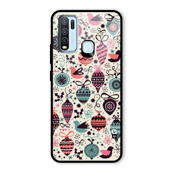 Celebration Pattern Glass Back Case for Vivo Y30