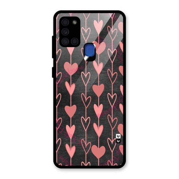 Chain Of Hearts Glass Back Case for Galaxy A21s