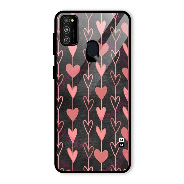 Chain Of Hearts Glass Back Case for Galaxy M21