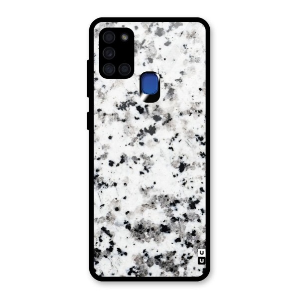 Charcoal Spots Marble Glass Back Case for Galaxy A21s