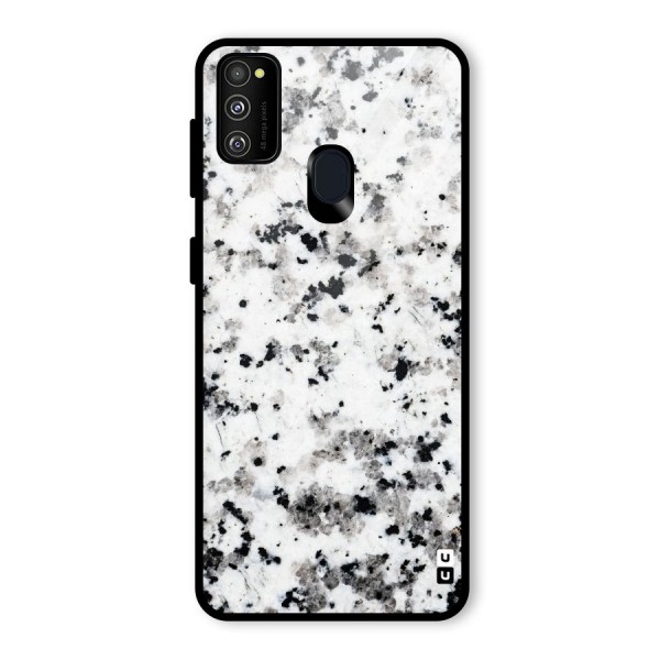 Charcoal Spots Marble Glass Back Case for Galaxy M21