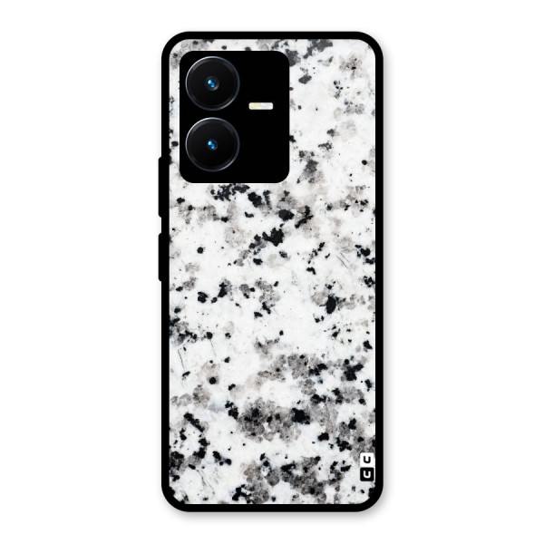 Charcoal Spots Marble Glass Back Case for Vivo Y22