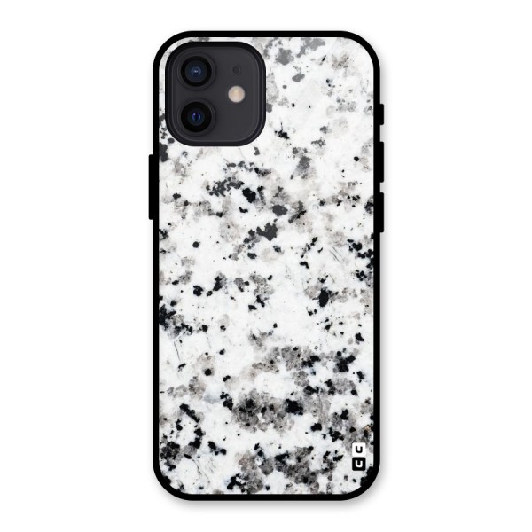 Charcoal Spots Marble Glass Back Case for iPhone 12