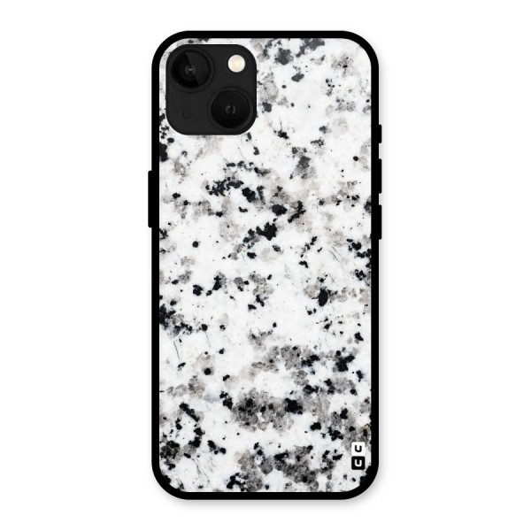 Charcoal Spots Marble Glass Back Case for iPhone 13