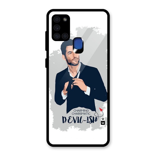 Charming Charismatic Lucifer Glass Back Case for Galaxy A21s