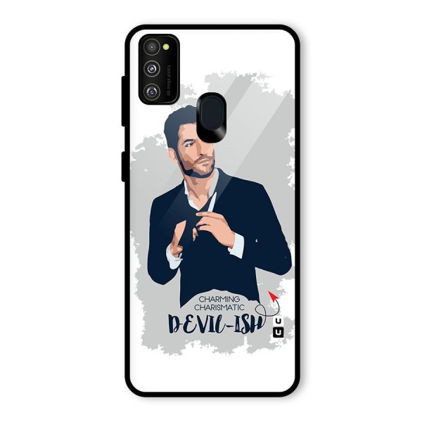 Charming Charismatic Lucifer Glass Back Case for Galaxy M21