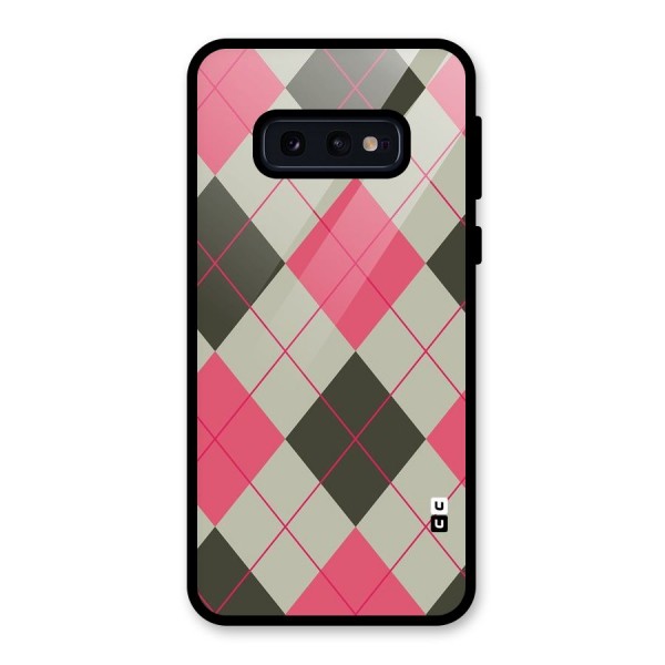 Check And Lines Glass Back Case for Galaxy S10e