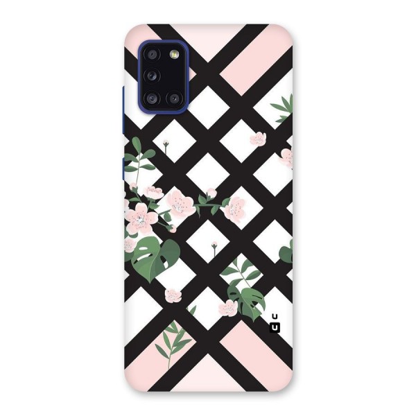 Check Floral Stripes Back Case for Galaxy A31