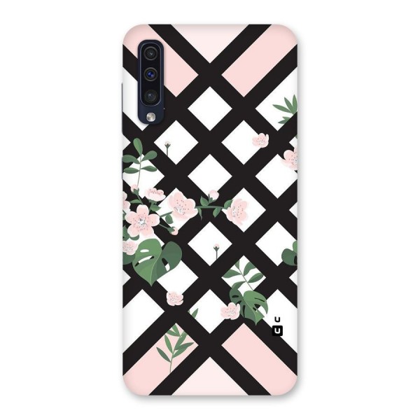 Check Floral Stripes Back Case for Galaxy A50