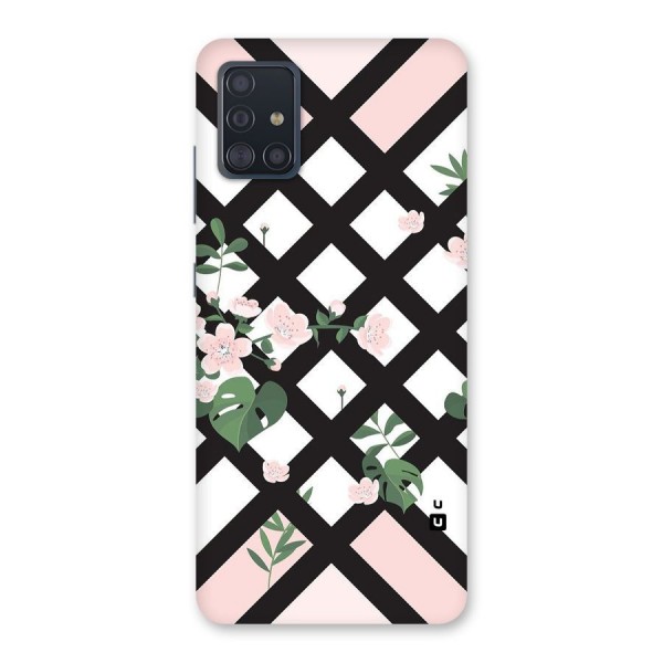 Check Floral Stripes Back Case for Galaxy A51