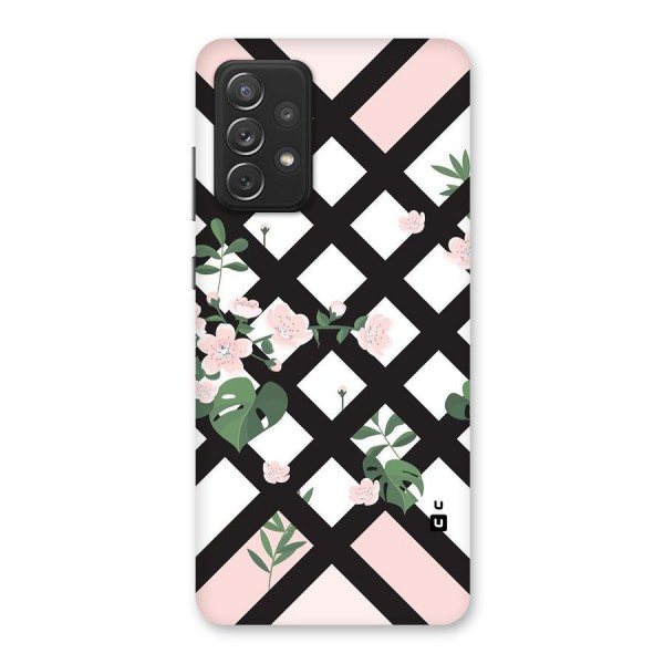 Check Floral Stripes Back Case for Galaxy A72