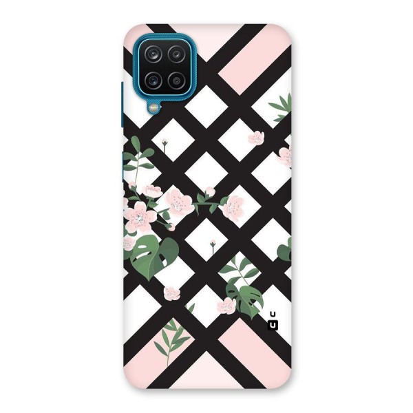 Check Floral Stripes Back Case for Galaxy F12