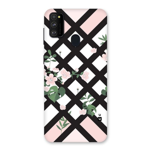 Check Floral Stripes Back Case for Galaxy M21