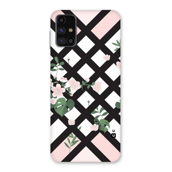 Check Floral Stripes Back Case for Galaxy M31s