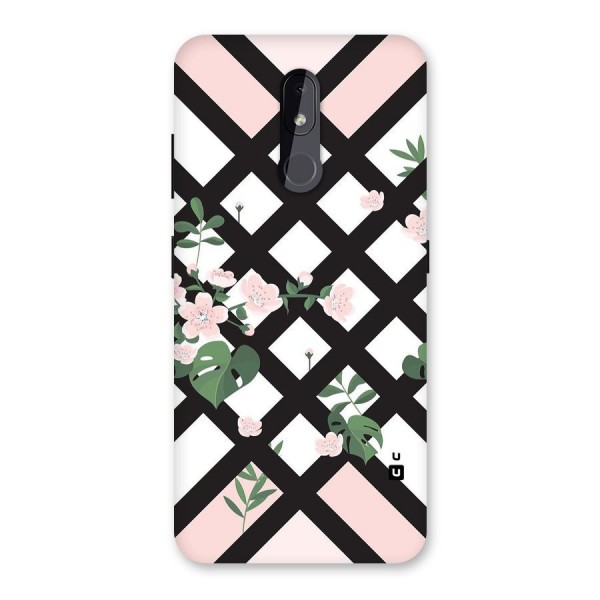 Check Floral Stripes Back Case for Nokia 3.2