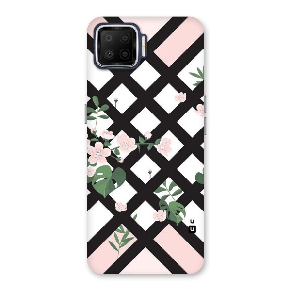 Check Floral Stripes Back Case for Oppo F17