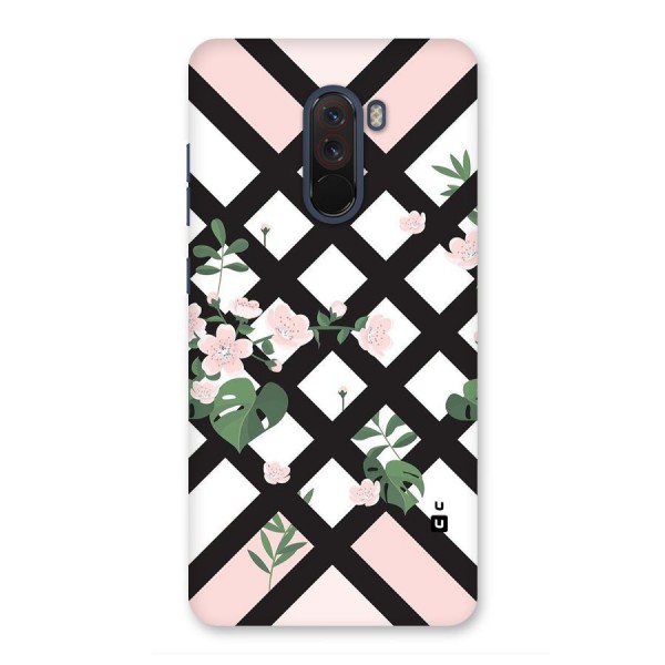 Check Floral Stripes Back Case for Poco F1