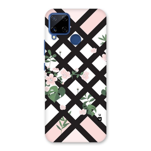 Check Floral Stripes Back Case for Realme C12