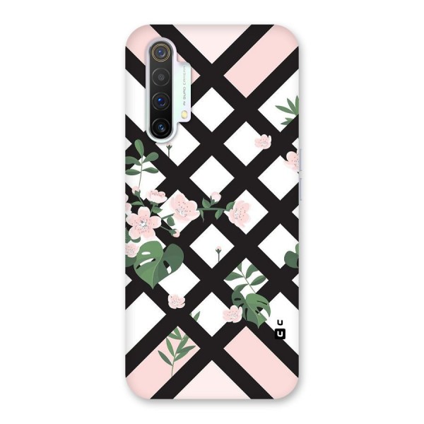 Check Floral Stripes Back Case for Realme X3