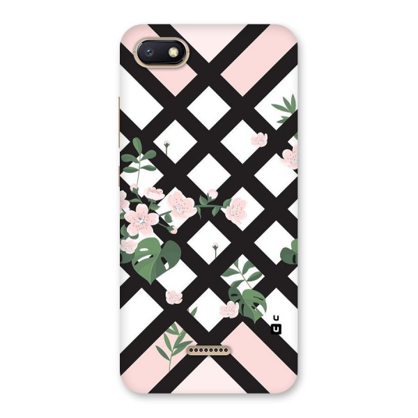 Check Floral Stripes Back Case for Redmi 6A