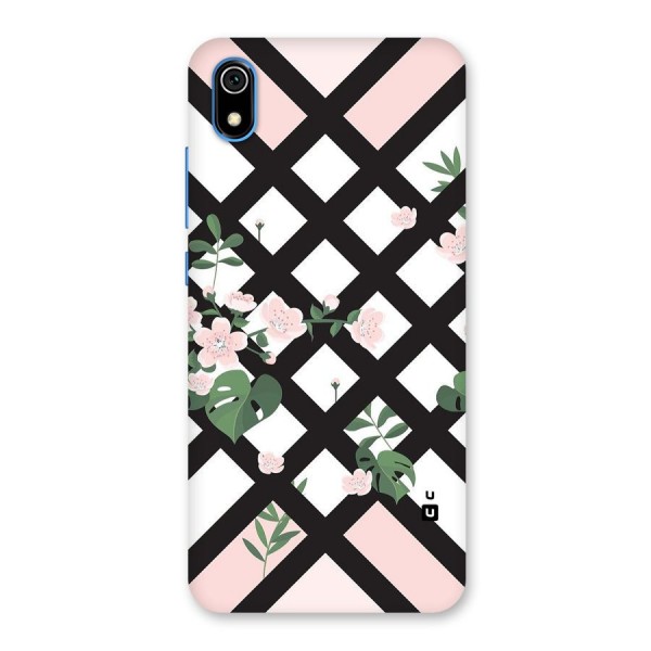 Check Floral Stripes Back Case for Redmi 7A