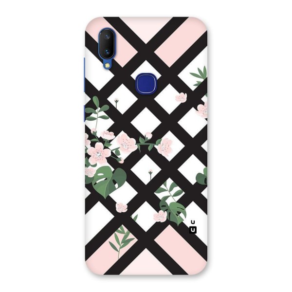 Check Floral Stripes Back Case for Vivo V11