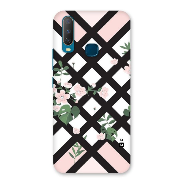 Check Floral Stripes Back Case for Vivo Y12