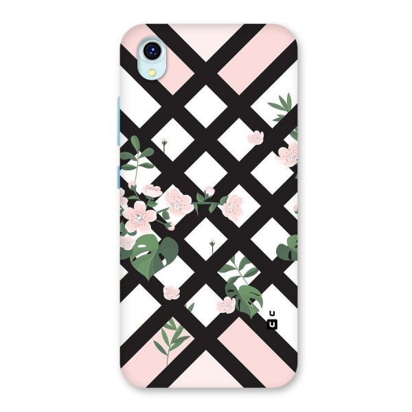 Check Floral Stripes Back Case for Vivo Y1s