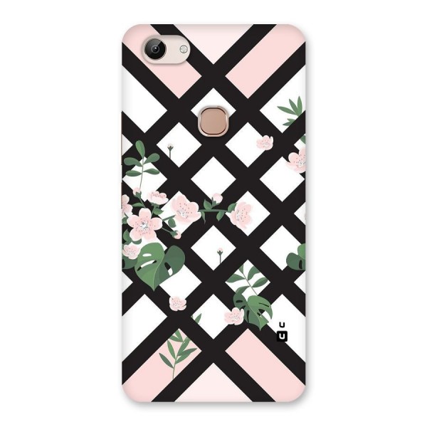 Check Floral Stripes Back Case for Vivo Y83