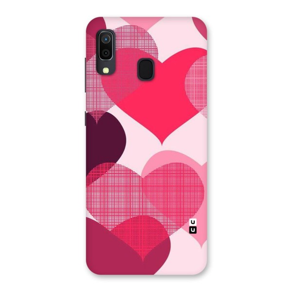 Check Pink Hearts Back Case for Galaxy A20