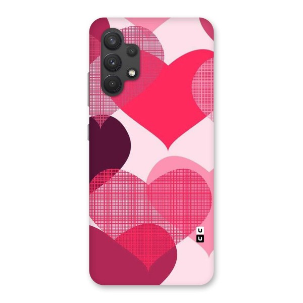 Check Pink Hearts Back Case for Galaxy A32