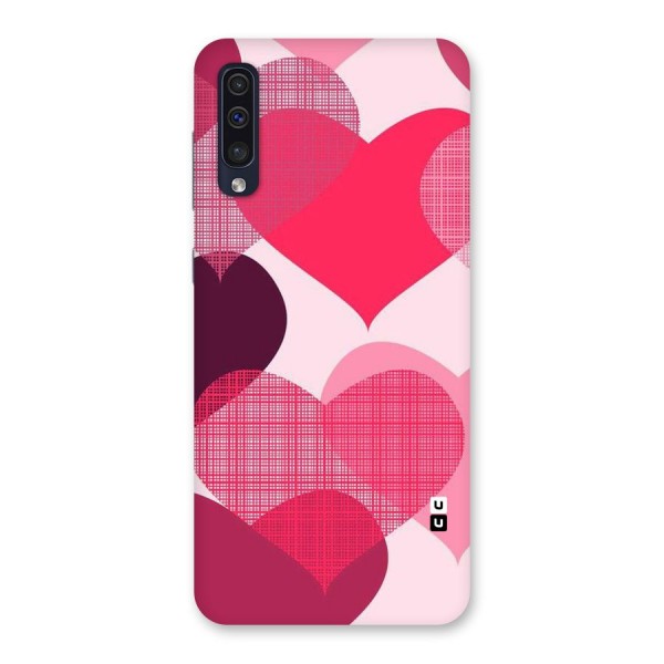 Check Pink Hearts Back Case for Galaxy A50