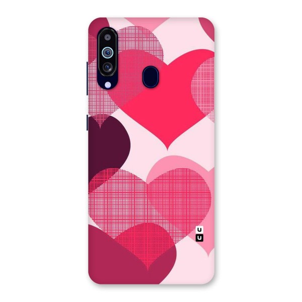 Check Pink Hearts Back Case for Galaxy A60