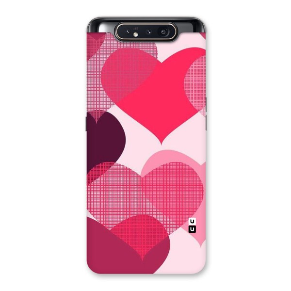 Check Pink Hearts Back Case for Galaxy A80